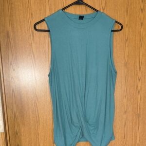 SHEIN Turquoise Sleeveless Tank Top